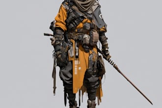 draw post apocalyptic survivalists, scavengers, and nomad character art