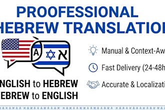 professionally translate english to hebrew