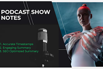 write professional podcast notes and timestamps