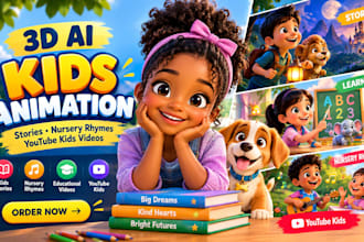 create 3d ai kids animation, cartoon stories and youtube kids videos