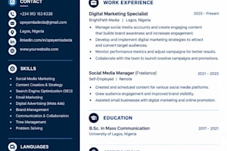 write an ats friendly resume and cover letter for job seeker