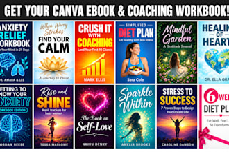 design canva ebook for coaching workbook, anxiety relief and worksheets ebook