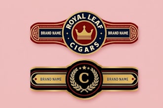 do professional modern cigar logo, bands, label, and cigar box design