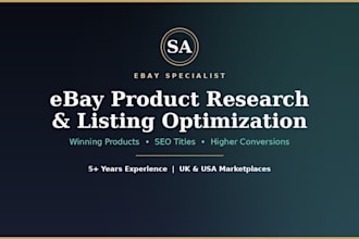 do ebay product research and SEO optimized listing