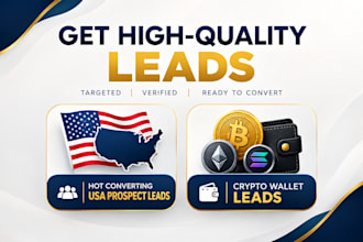 give hot converting usa prospect leads, crypto wallet leads