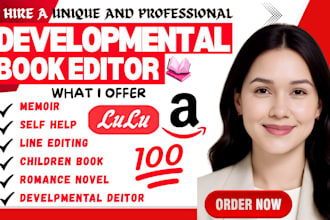 create developmental editing, copy line editing, and proofreading book