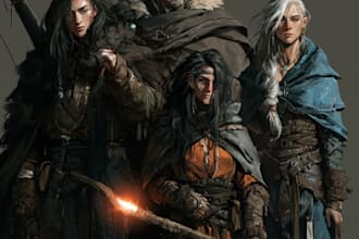 do custom dnd and fantasy rpg character art for you