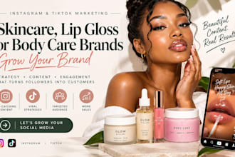 do instagram and tiktok marketing for skincare, lip gloss and body care brands