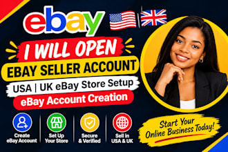 open ebay seller account USA UK ebay store setup ebay account creation