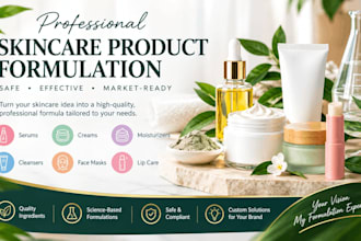 formulate skincare product, serum creams moisturizer cleanser face mask lip care