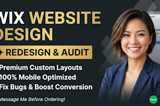 design, redesign wix website wix website audit wix redesign website