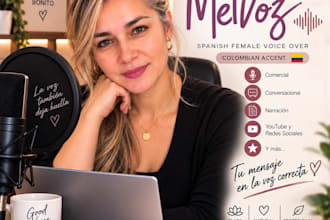 una locución femenina profesional con acento único de col