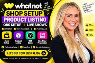 whatnot shop, whatnot product listing, whatnot obs streaming whatnot liveshow