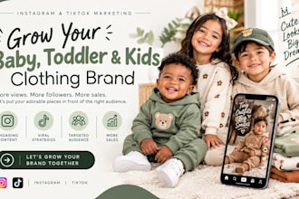 do instagram and tiktok marketing for baby, toddler or kids clothing brands
