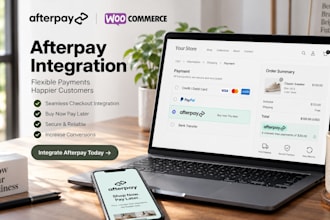 integrate afterpay with woocommerce checkout and online payments