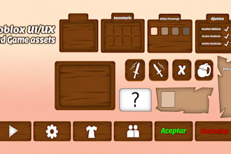 create roblox game UI, UX design, gui, game interface and premium UI asset packs