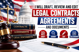 draft, review and edit legal contracts, agreements and documents