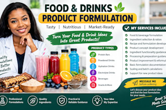 formulate food and drinks products with professional recipes