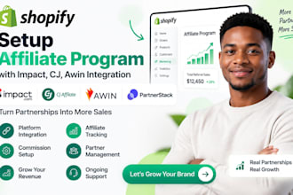 setup shopify affiliate program with impact, cj, awin integration