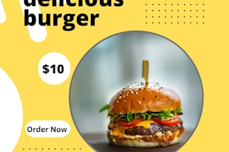 design restaurant social media posts and food banners
