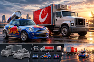 design automotive 3d vehicle models and animations for games or cgi