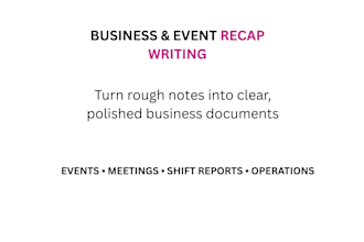 write a professional business or event recap