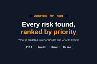 audit your wordpress and PHP site for speed security and PHP 8 upgrade