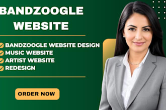 design a professional bandzoogle website for musicians, artists and bands