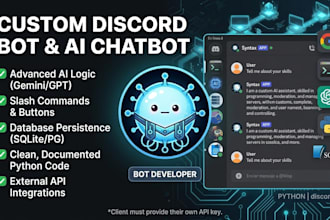 develop a custom discord bot or ai chatbot in python