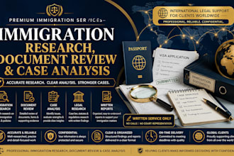 provide immigration research, document review and case analysis