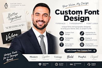 design custom font, typeface, typography and font logo for your brand