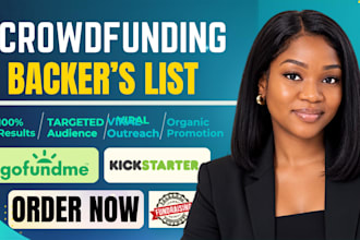 provide verified crowdfunding backers list for your crowdfunding campaign