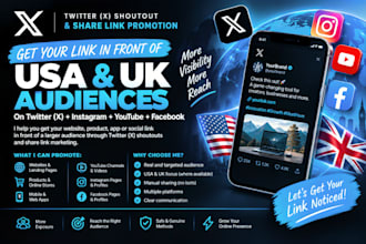 twitter shoutout website link promotion share link to 70m USA uk ig yt fb users