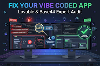 do vibe coding fix your vibe code app, using lovable website base44 expert audit