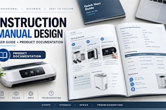 design intruction manual, user guide and product documentation