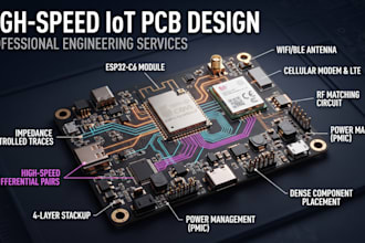 develop high speed iot pcb with esp32 c6, cellular modern and rf layout