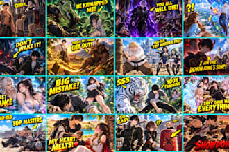 design high CTR manhwa and anime recap thumbnails