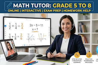 be an expert online math tutor for grade 5 to 8