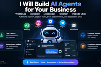 build ai agents for whatsapp instagram messenger and website chat