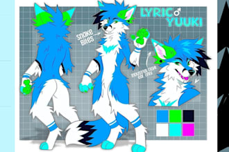 create a custom furry reference sheet for your fursona