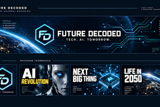design youtube channel banners, profile pictures and thumbnails