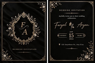 design custom event invitations, bridal shower card, and wedding logo