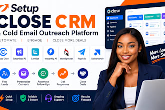 setup close CRM smartlead ai lemlist instantly ai woodpecker reply io saleshandy