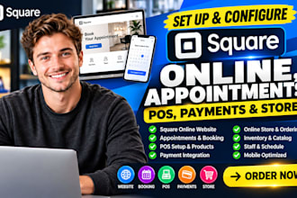 setup square online, square appointment, booking, pos, payment and square store