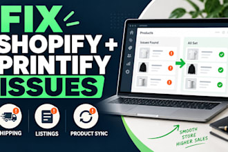 fix shopify printify shipping, listings and product sync issues