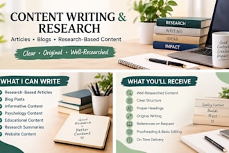 well researched articles, blogs, and academic content