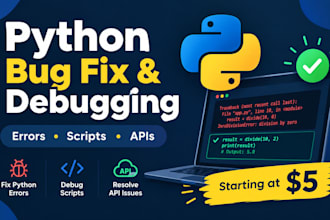 fix and debug your python code and scripts