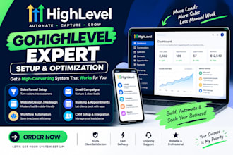 create gohighlevel salesfunnel landing page website design ghl automation setup