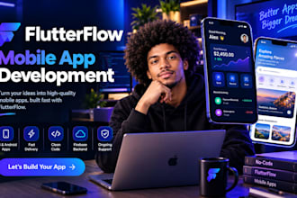 build flutterflow, flutter and flutterflow mobile app development no code app