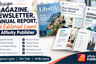 design magazine, newsletter, annual report, editorial layout, affinity publisher
